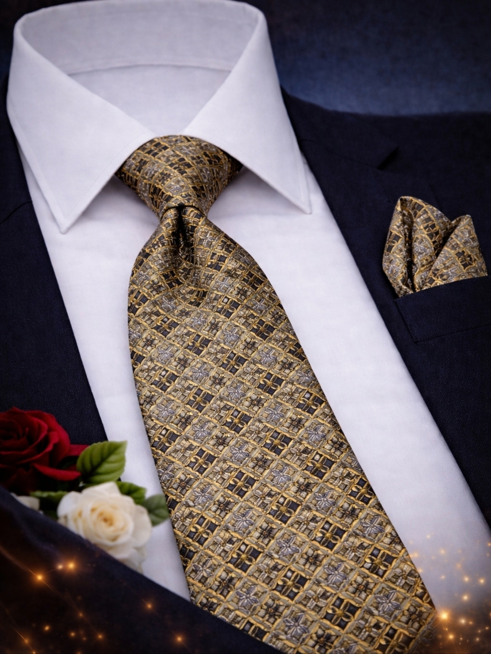 Colours by Alexander Julian Men’s Yellow Gray Patterned Tie
